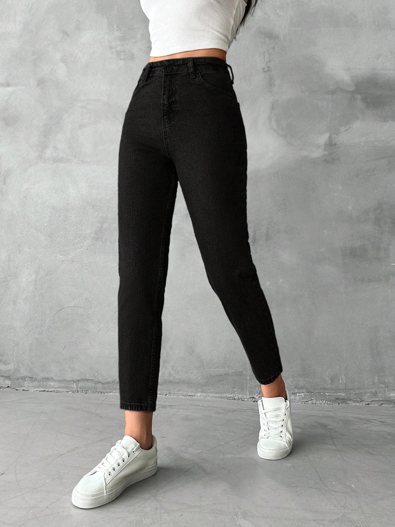 CZARNE SPODNIE JEANS