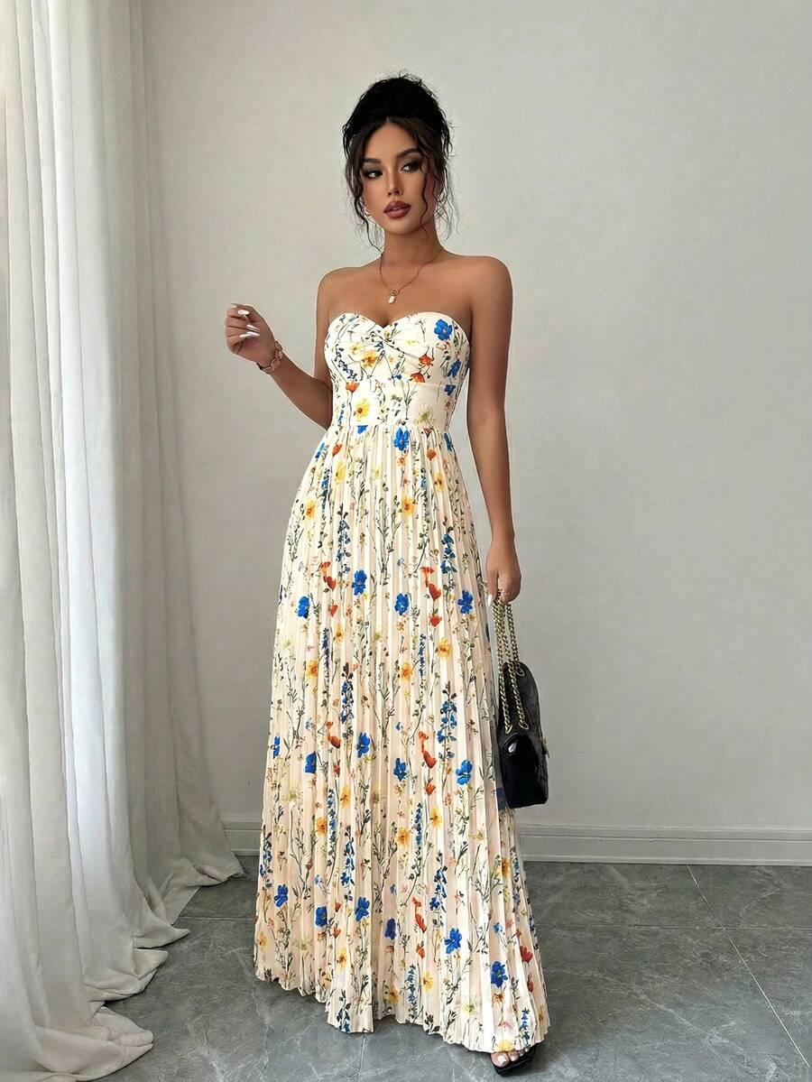 MAXI SUKIENKA PRINT KWIATY