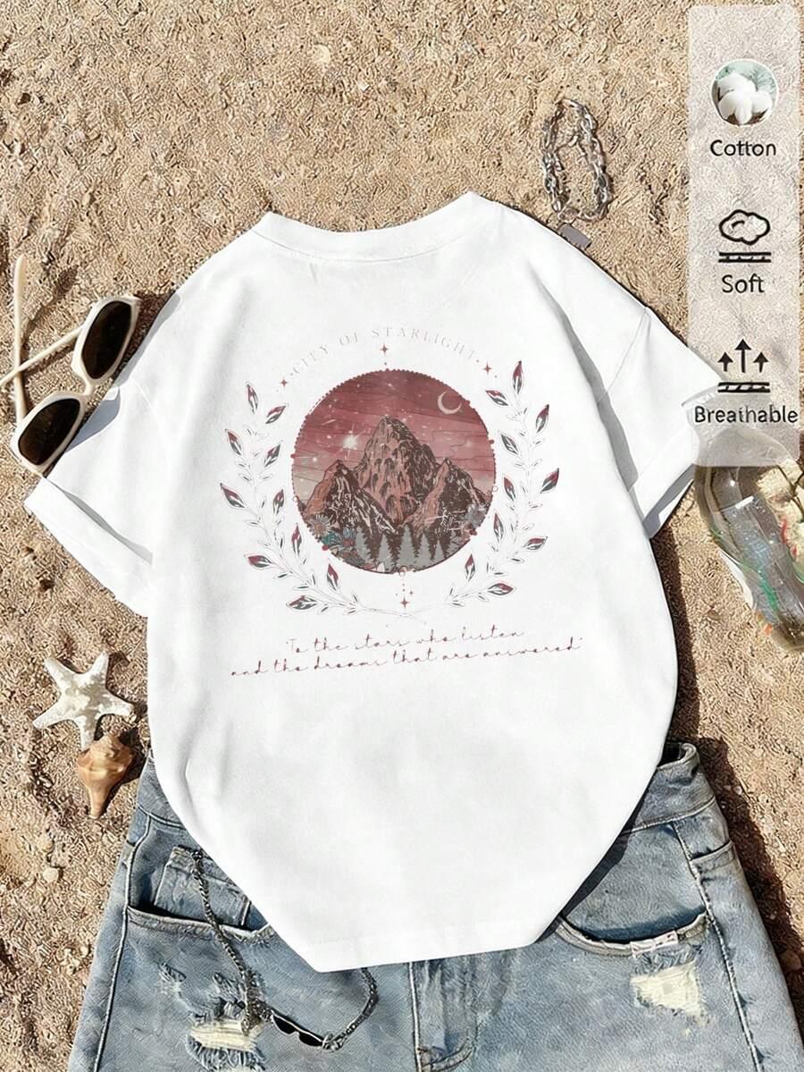biały t-shirt nadruk