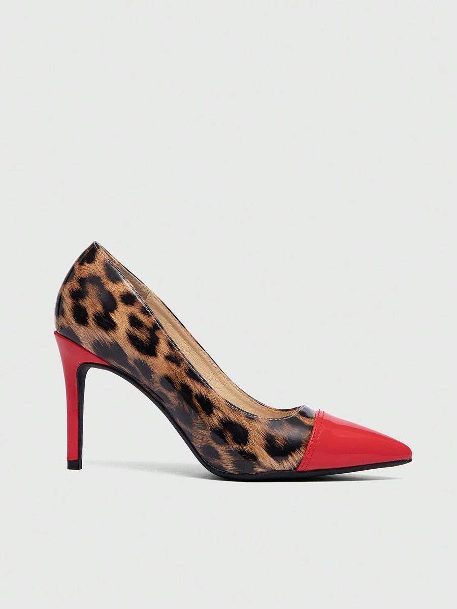 czółenka leopard print