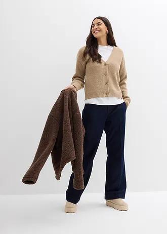 beżowy sweter kardigan