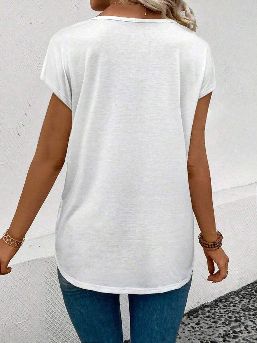 BIAŁY T-SHIRT V-NECK