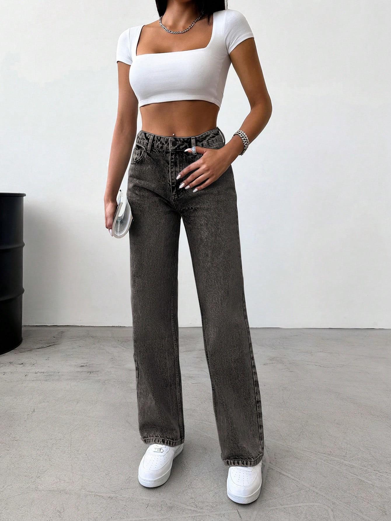 SZARE JEANSY KIESZENIE