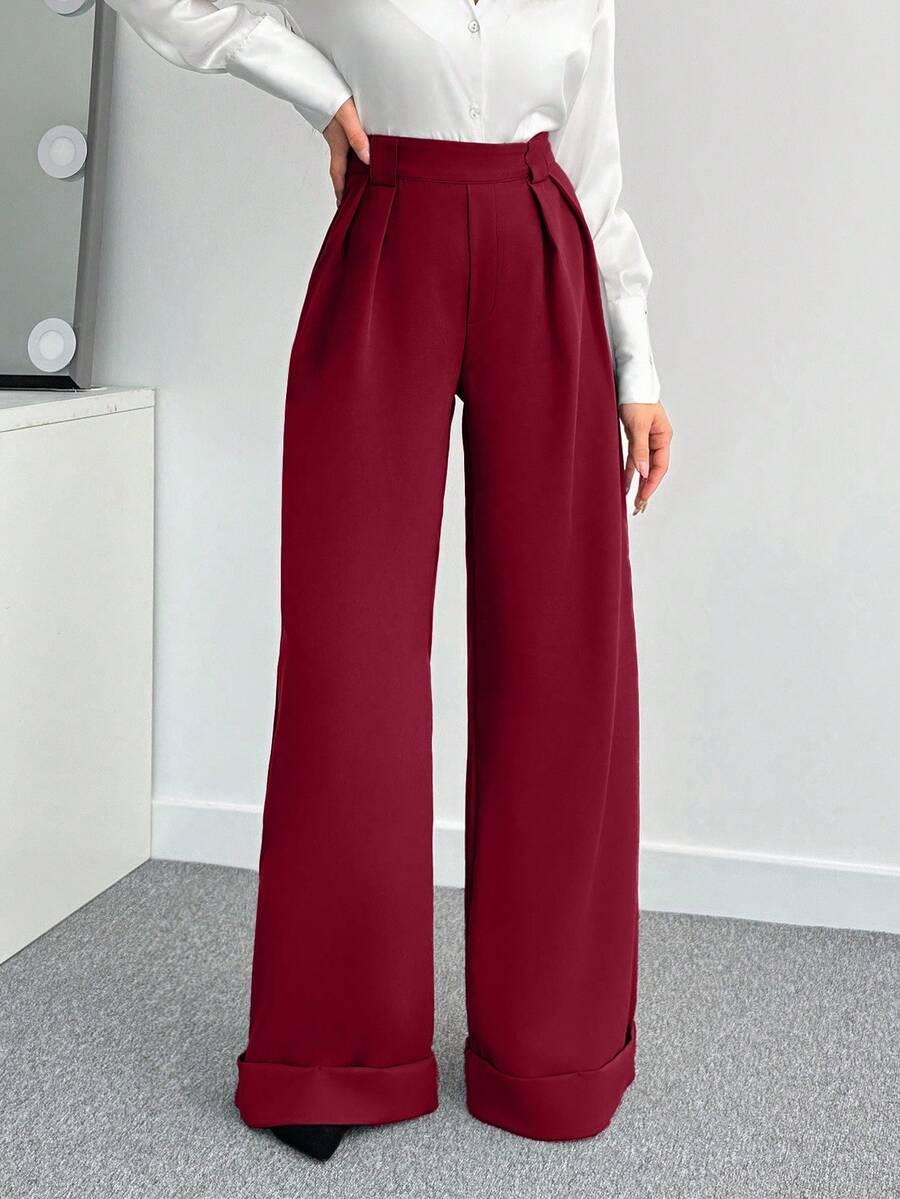CZERWONE ELEGANCKIE SPODNIE 