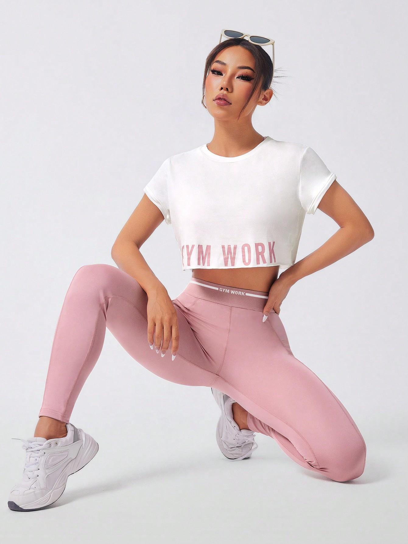 legginsy biustonosz top sportowy komplet