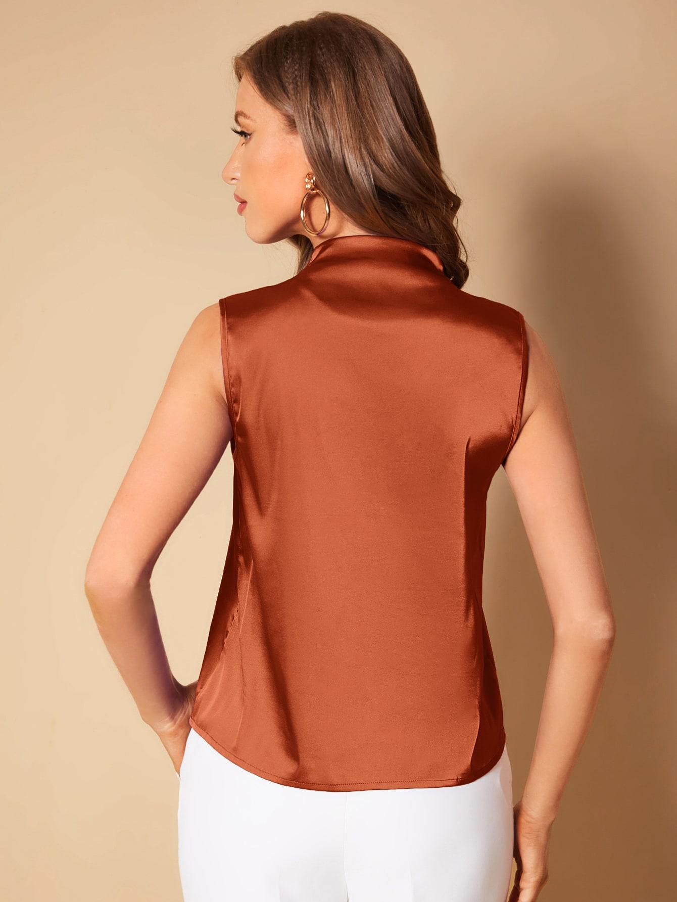 gładki top v-neck