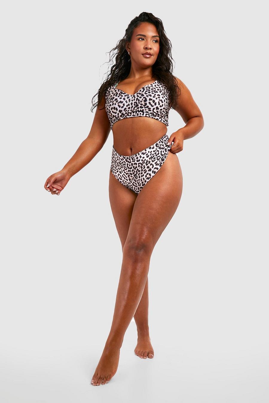 dwustronny dół od bikini animal tropical print