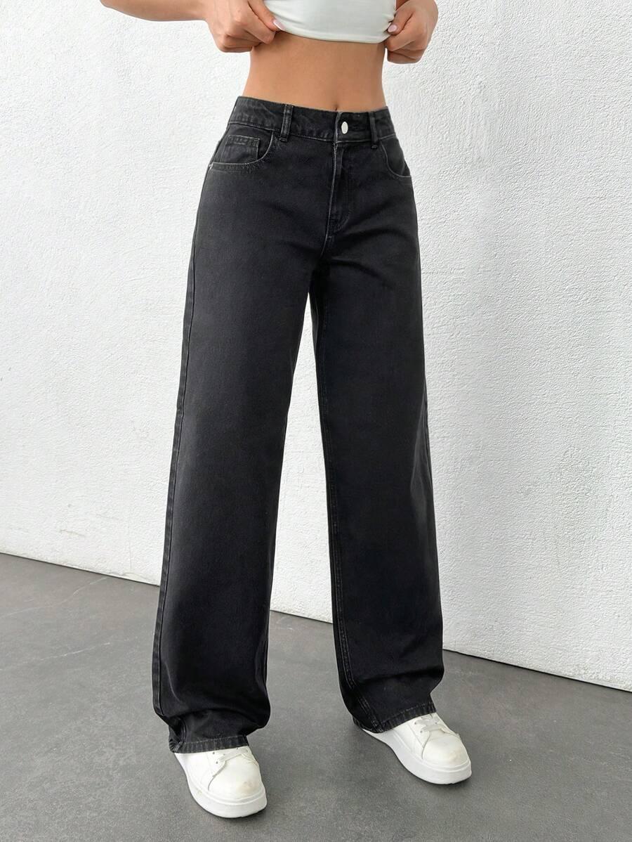 CZARNE SPODNIE JEANS