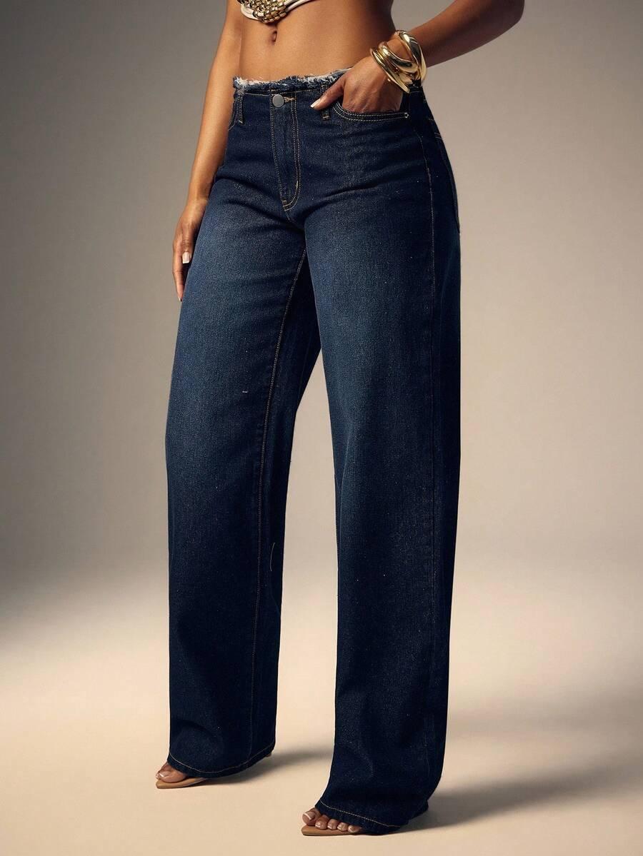 PROSTE SPODNIE JEANS NISKI STAN