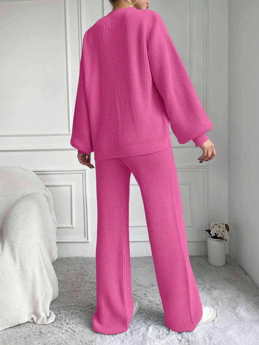 sweter spodnie dzianinowy komplet