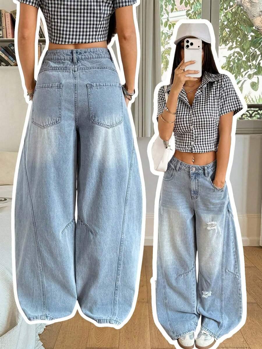 niebieskie spodnie jeans