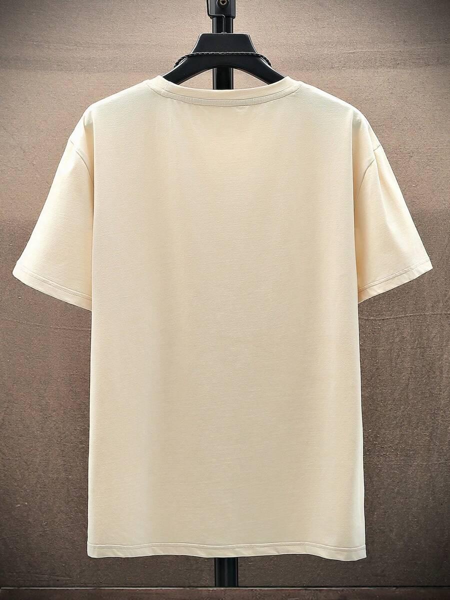 klasyczny gładki beżowy t-shirt basic