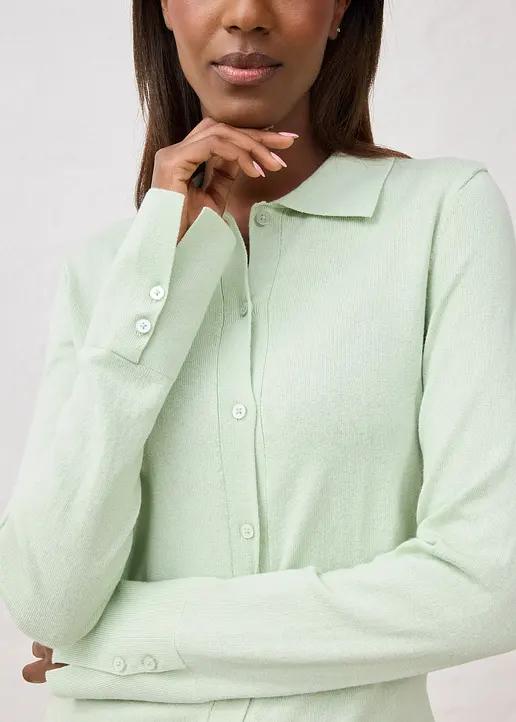 SWETER DZIANINOWY z kołnierzykiem