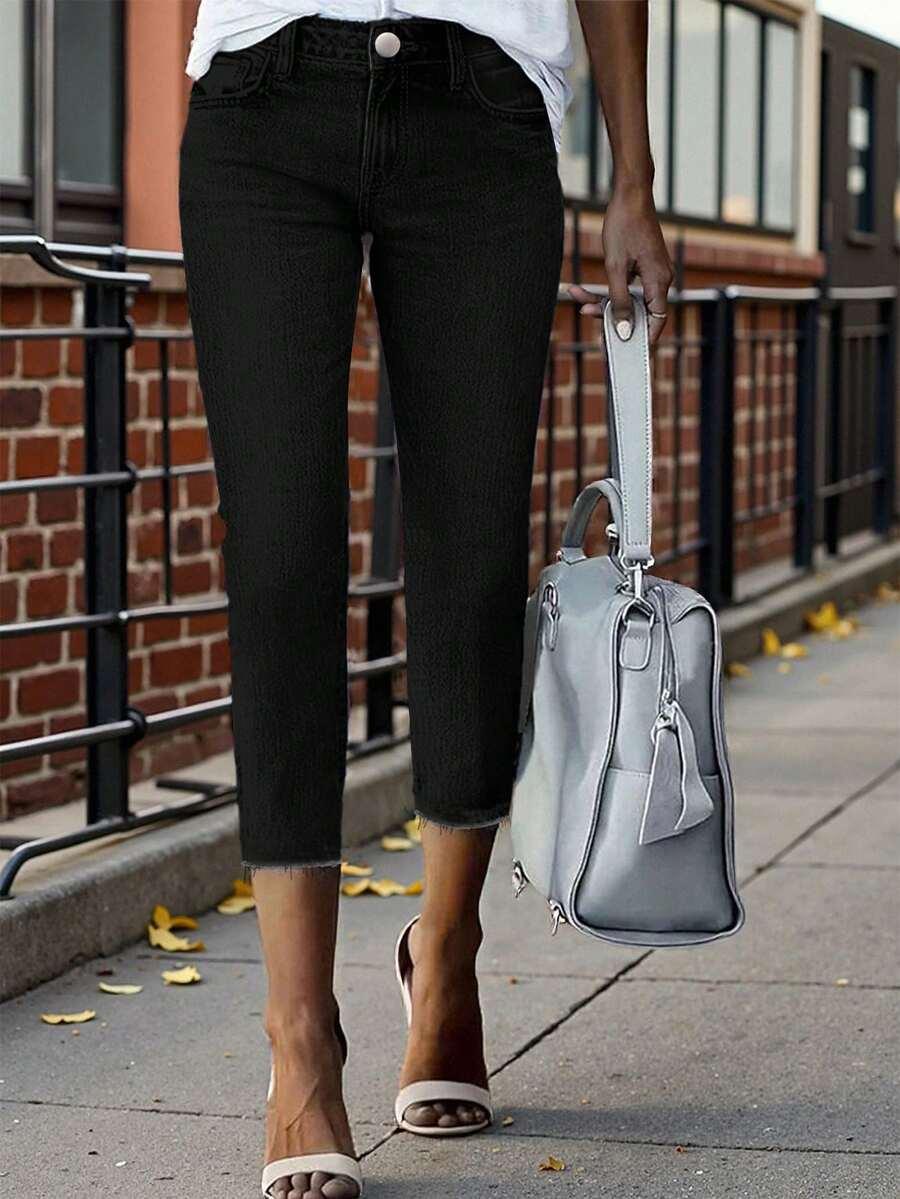 CZARNE SPODNIE JEANS