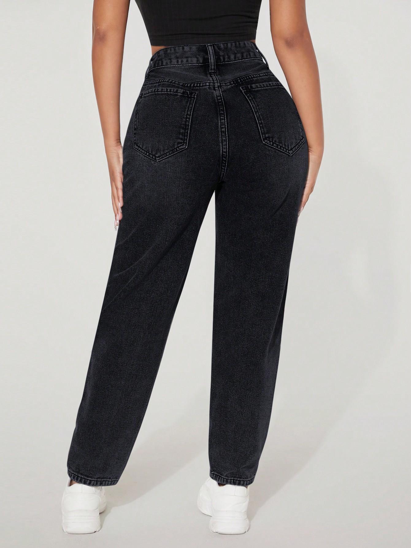 CZARNE SPODNIE JEANS