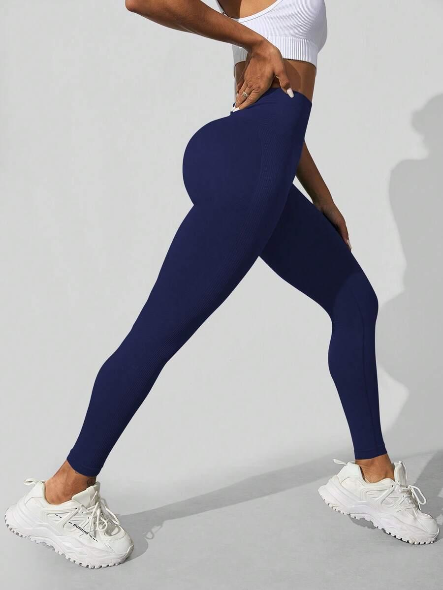 GRANATOWE LEGGINSY WYSOKI STAN
