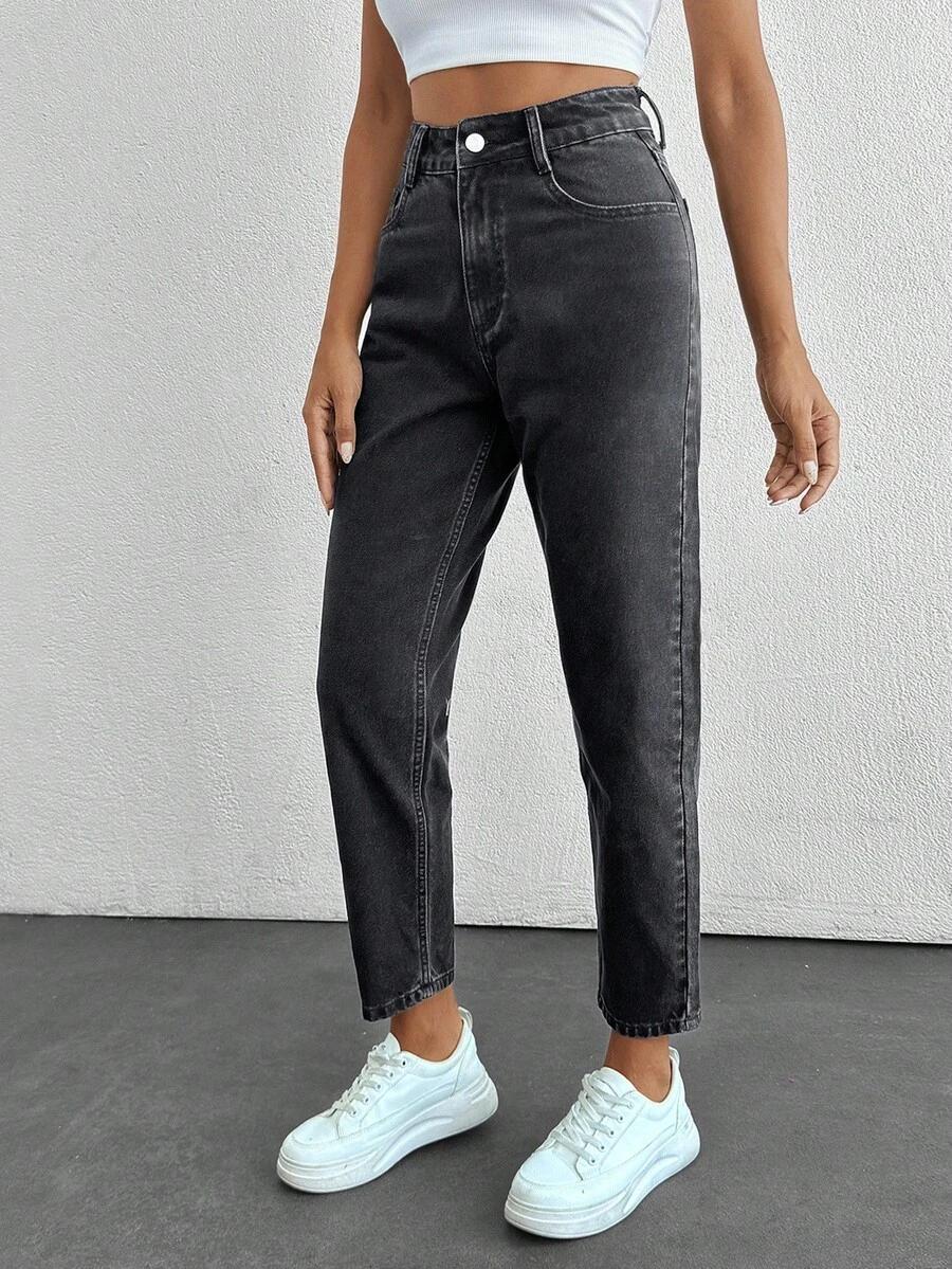 CZARNE SPODNIE JEANS 