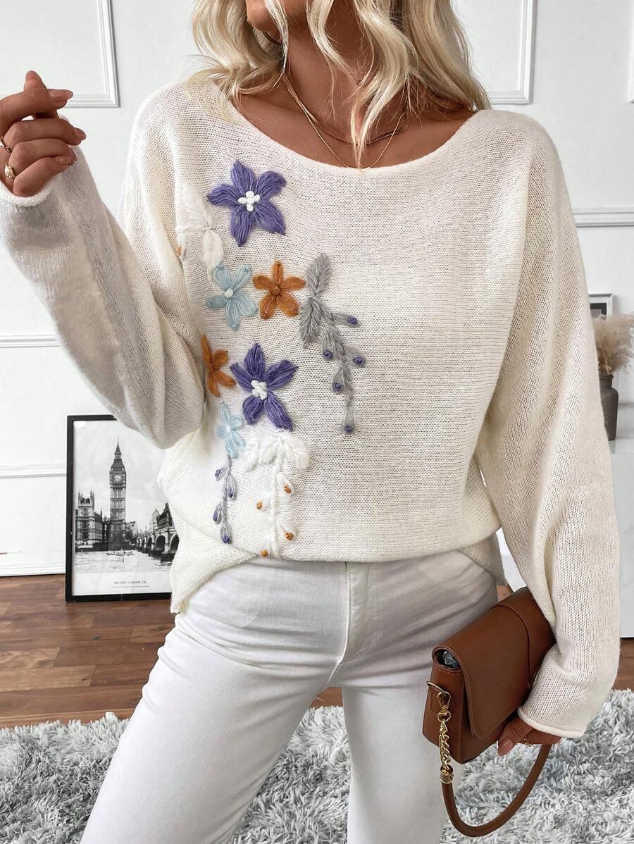 beżowy sweter casual