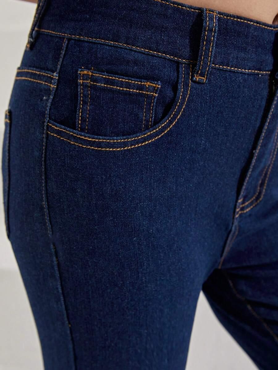 GRANATOWE SPODNIE JEANS