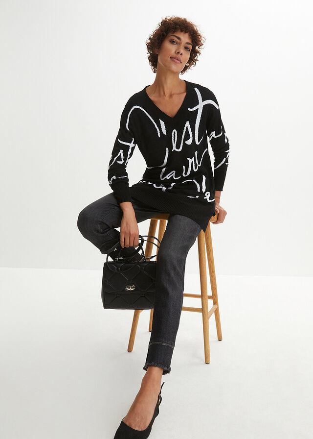 CZARNY SWETER PRINT 