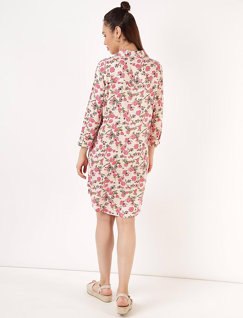 sukienka kwiaty print T42-3120K-A4