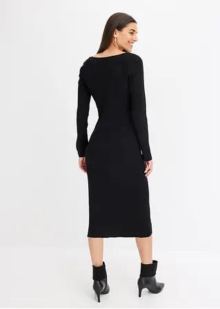 DZIANINOWA MIDI SUKIENKA V-NECK 