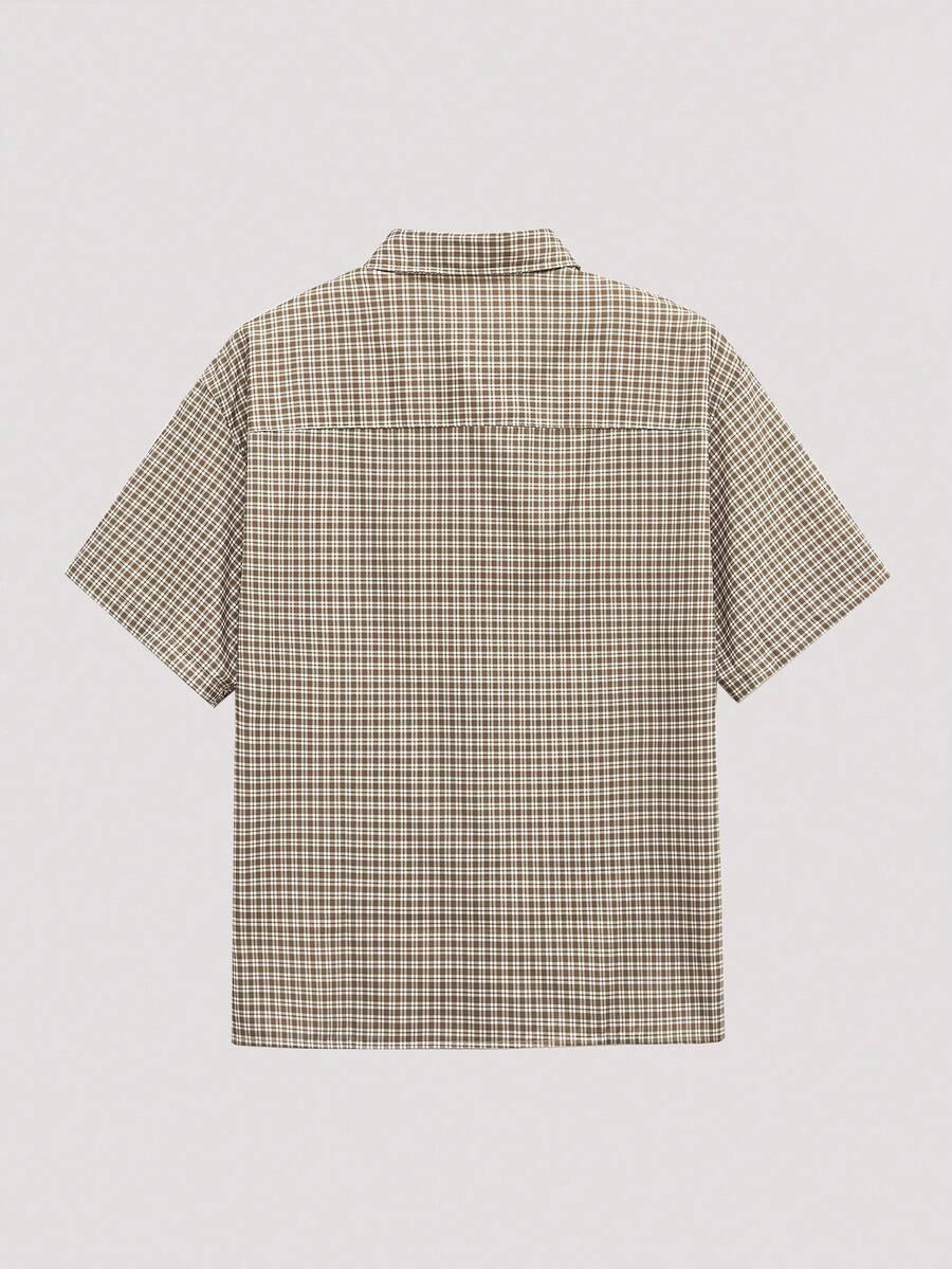 koszula krótki rękaw relaxed fit kratka casual