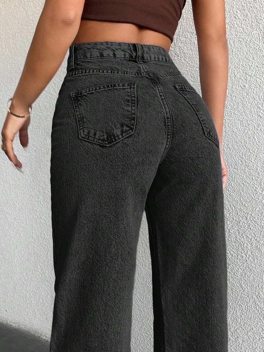 CZARNE SPODNIE JEANS