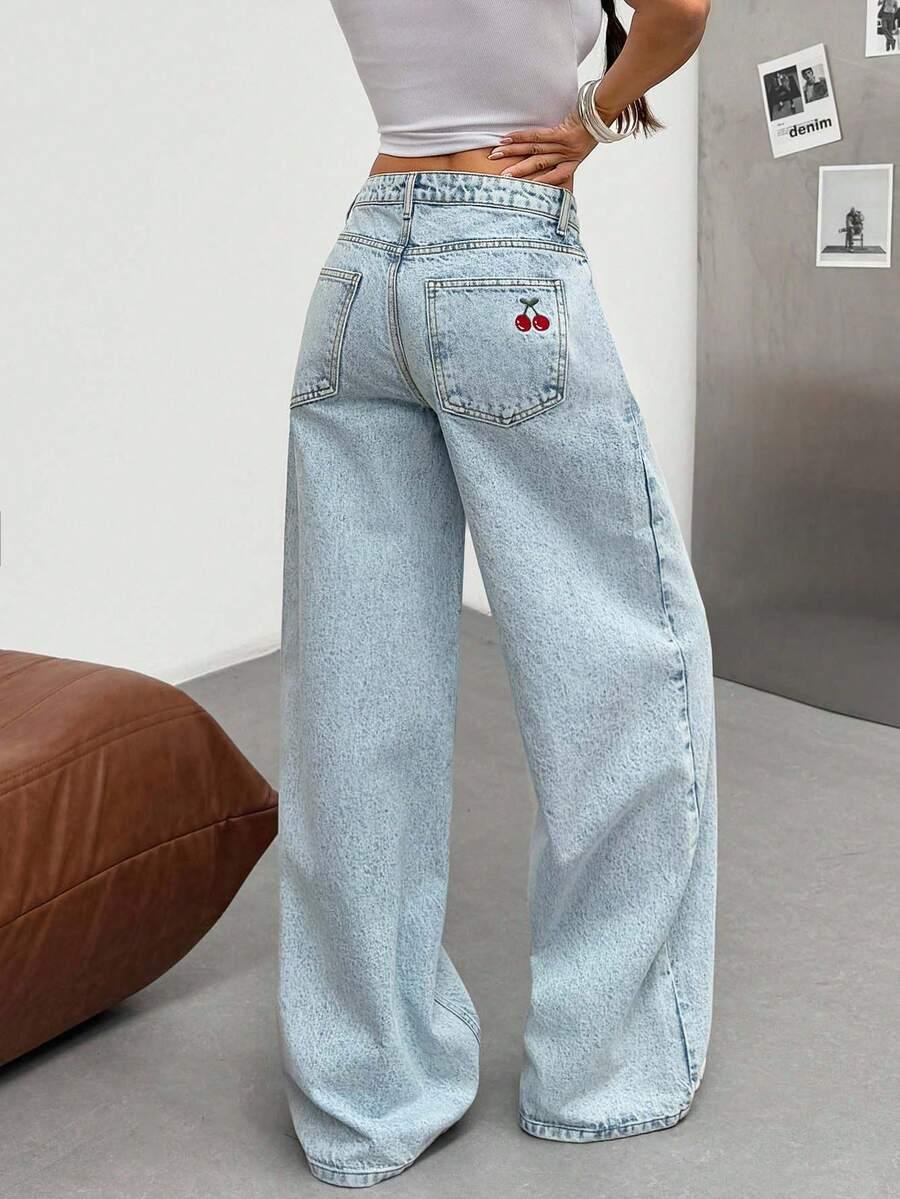 szerokie spodnie jeans wysoki stan