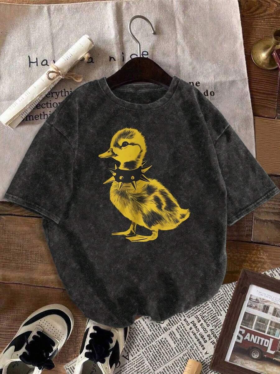 czarny t-shirt print