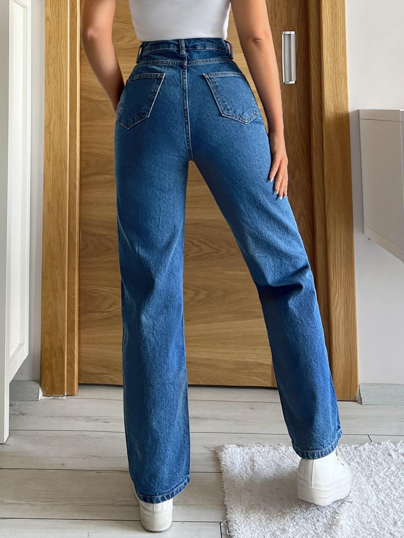 PROSTE SPODNIE JEANS WYSOKI STAN