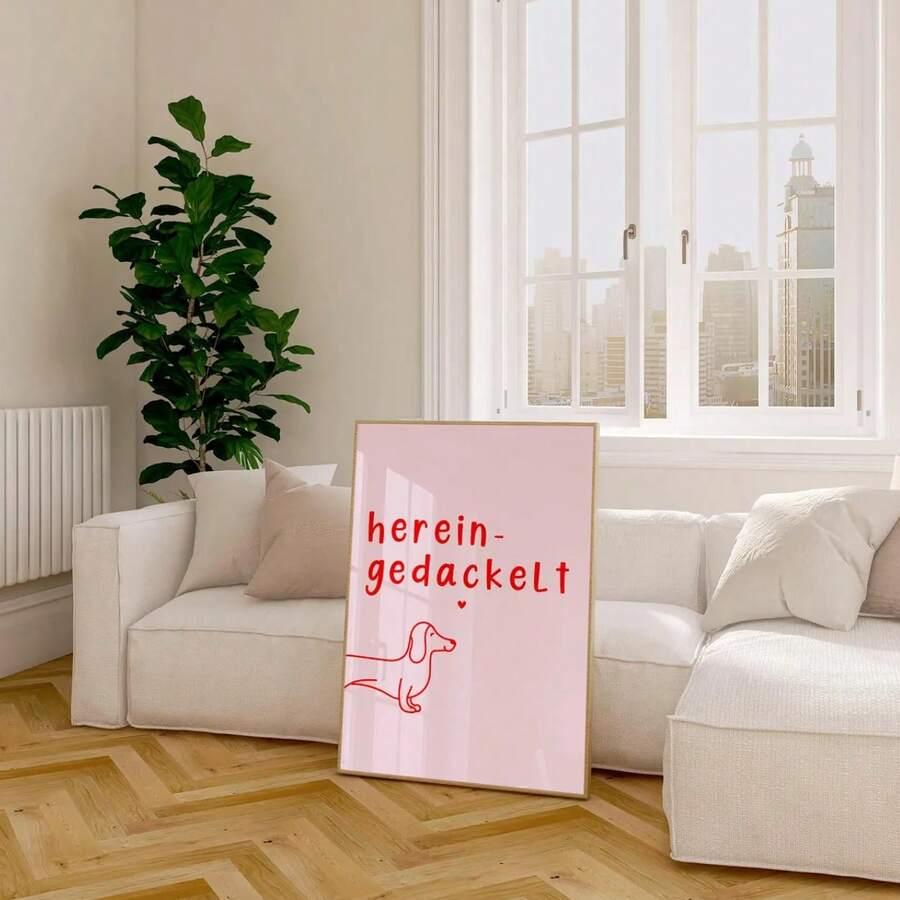 różowy plakat wzór