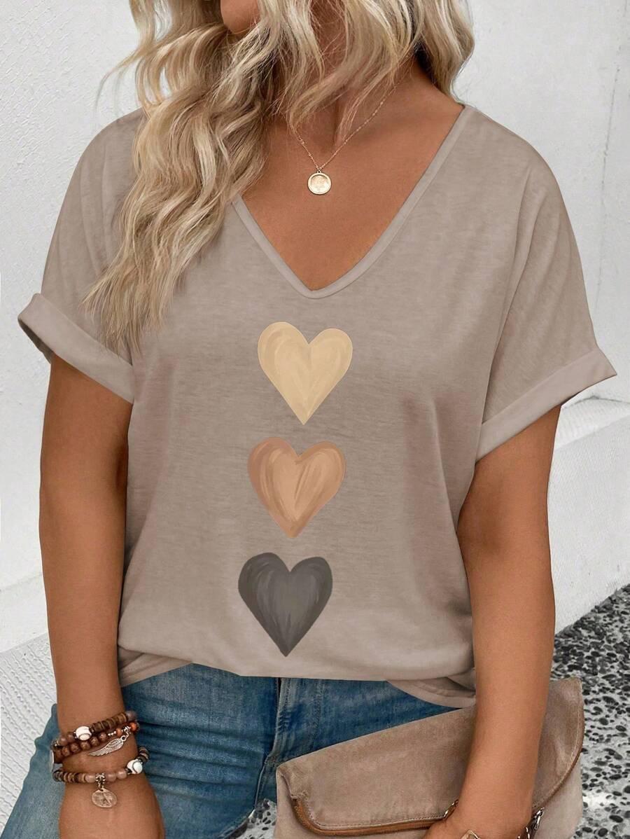 beżowa bluzka v-neck