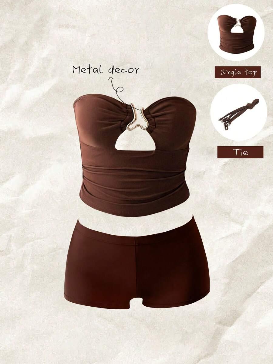 brązowa góra od bikini