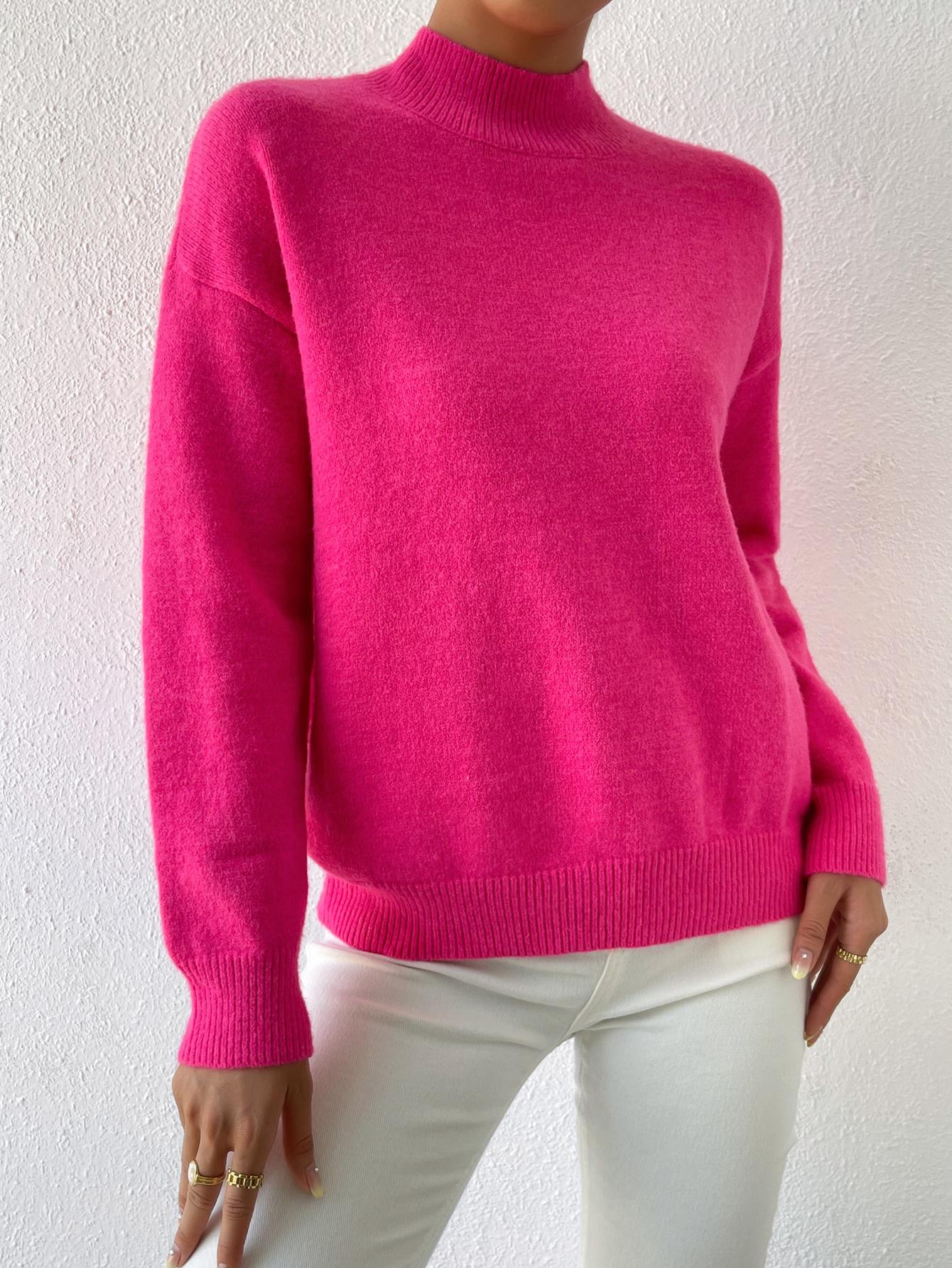 różowy sweter długi rękaw