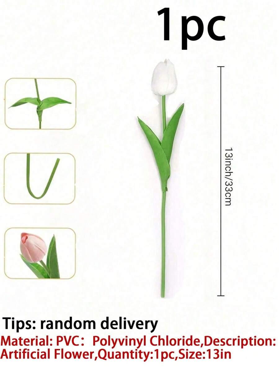 BIAŁE SZTUCZNE KWIaTKI TULIPANY 5-PACK