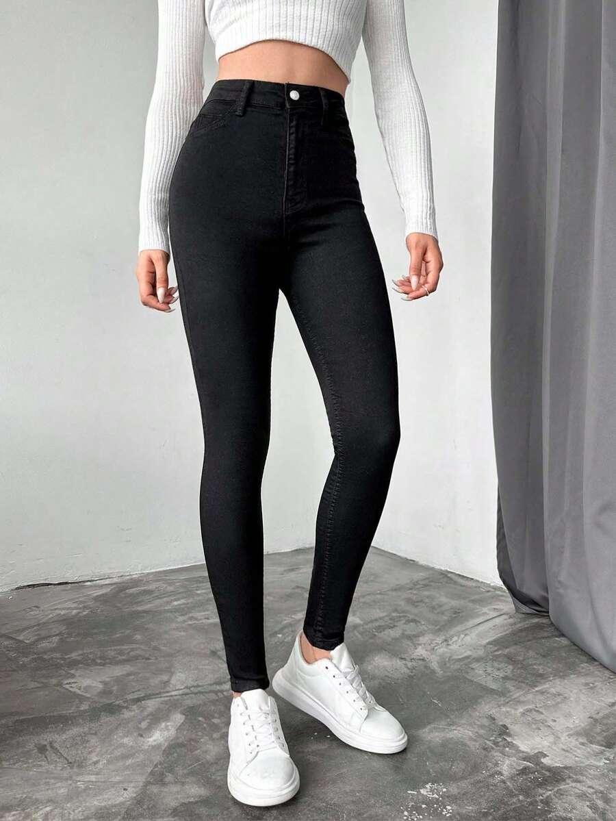 CZARNE SPODNIE JEANS
