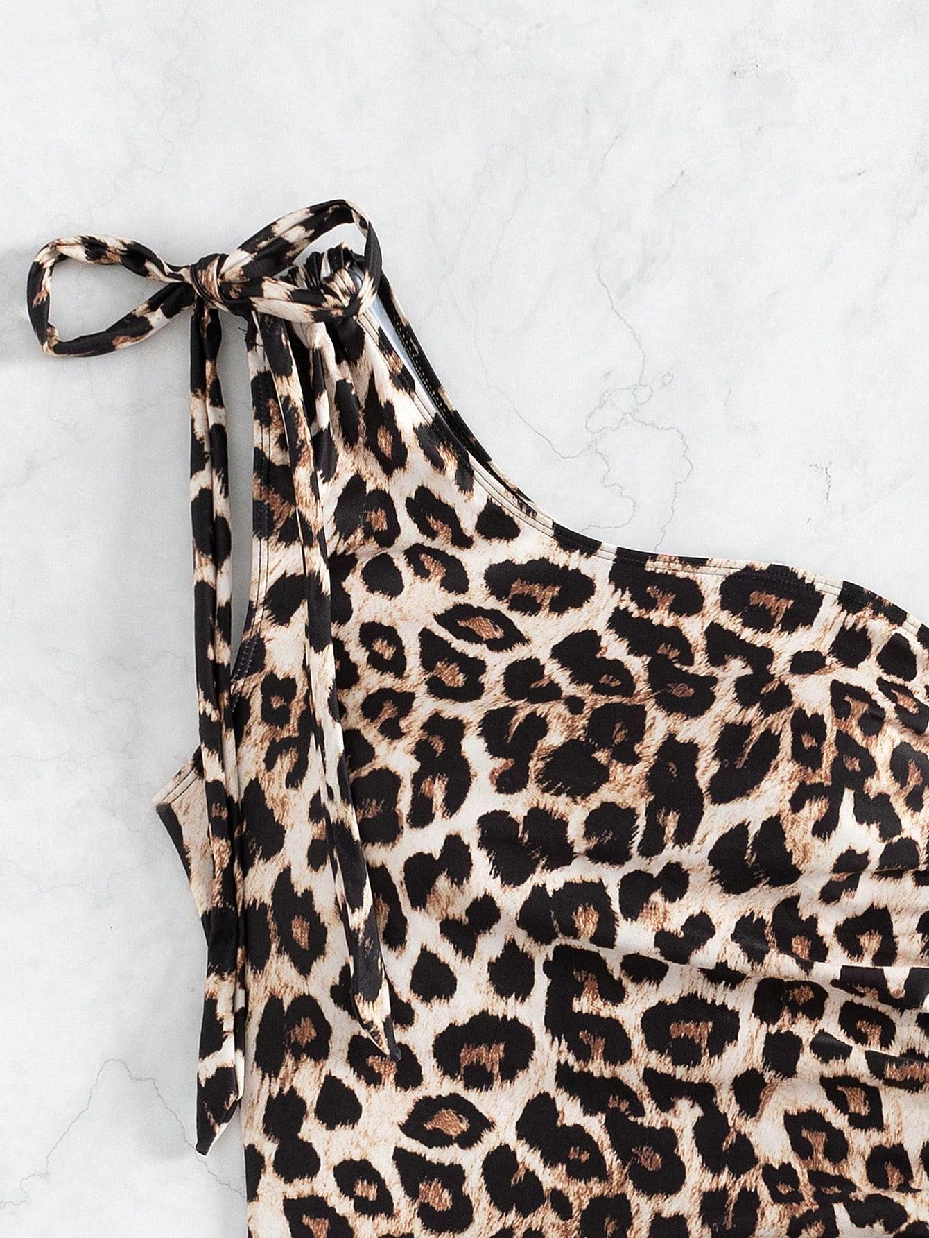 STRÓJ KĄPIELOWY NA JEDNO RAMIĘ ANIMAL PRINT 