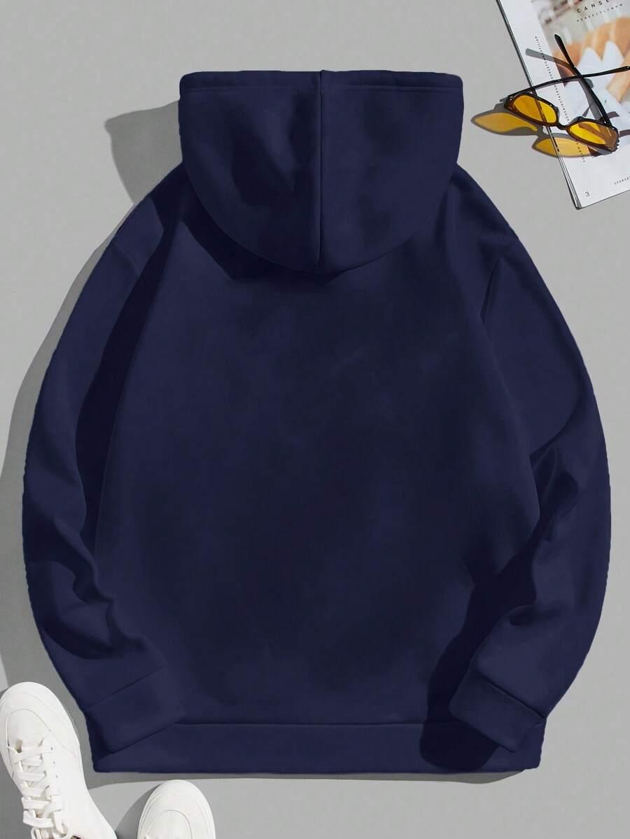 GRANATOWA BLUZA KAPTUR 