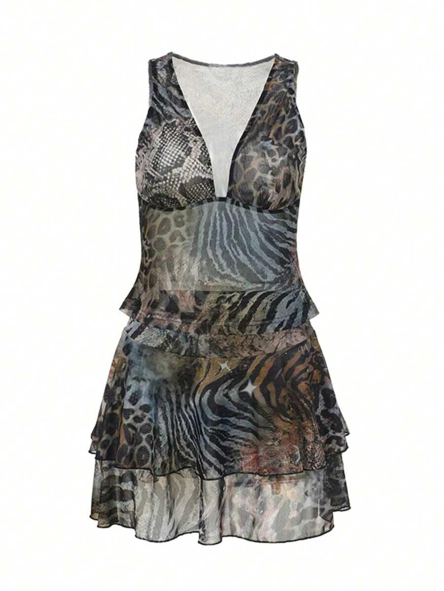 KOMPLET SPÓDNICA TOP ANIMAL PRINT