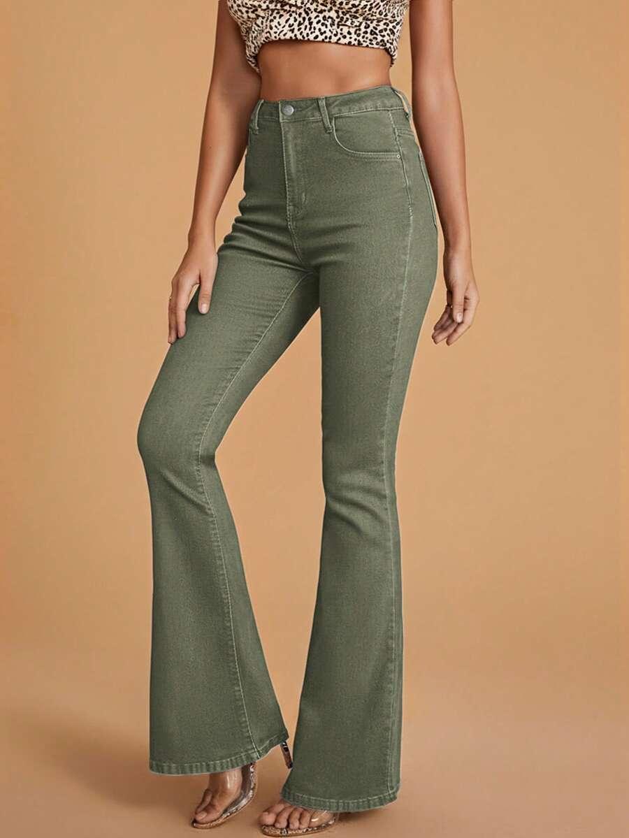 ZIELONE SPODNIE JEANS