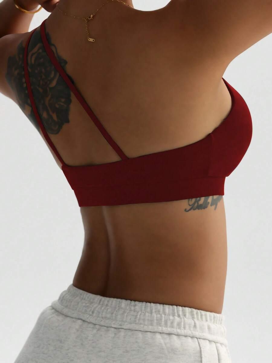 czerwony top asymetria 