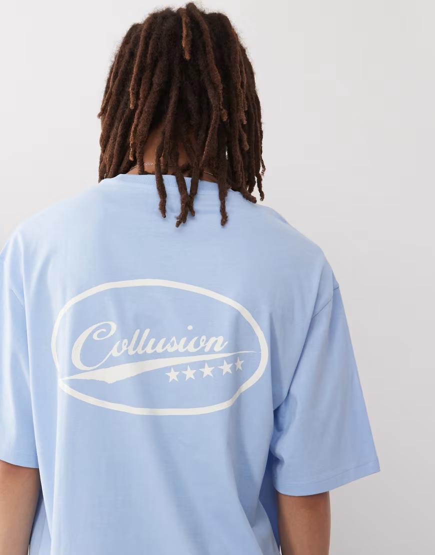 niebieski t-shirt print 