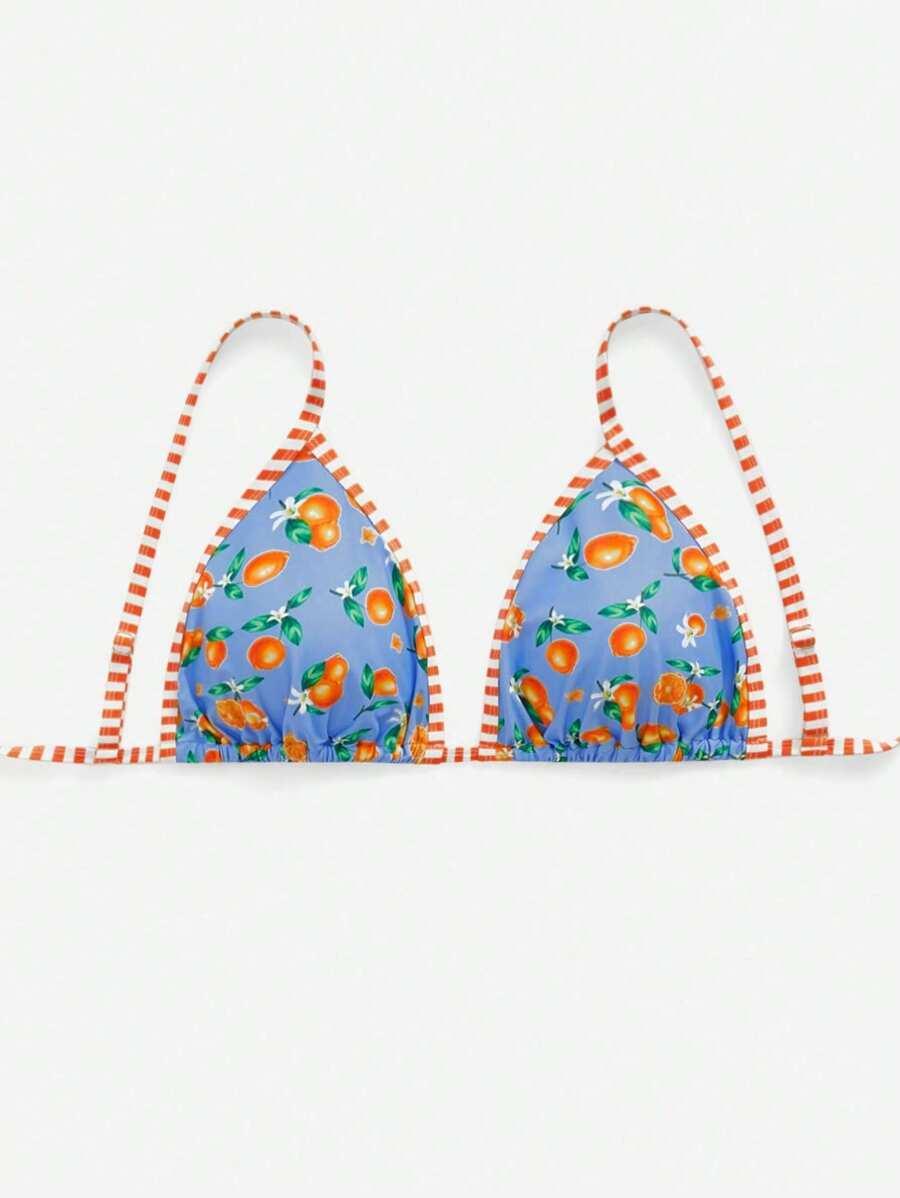 wiązana góra od bikini print 
