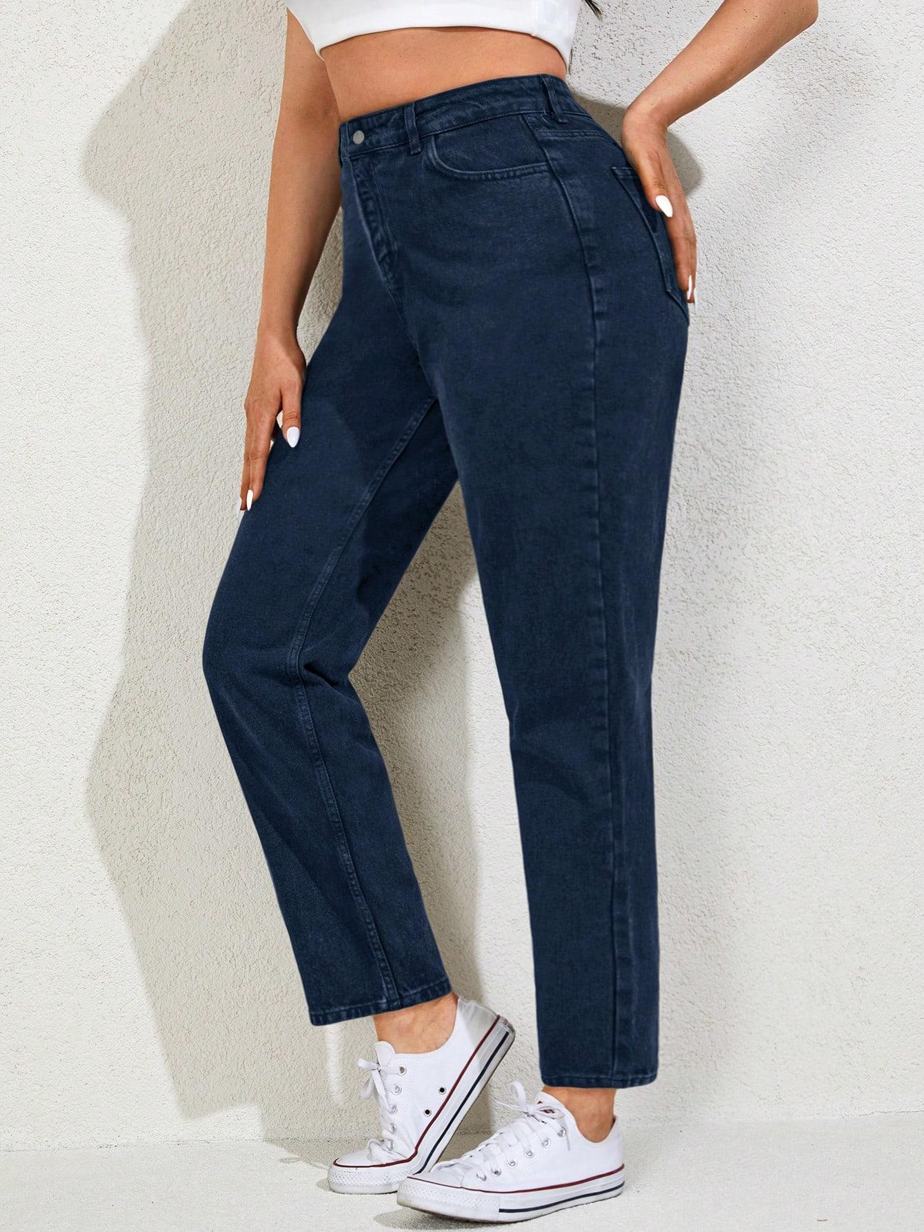 GRANATOWE SPODNIE JEANS