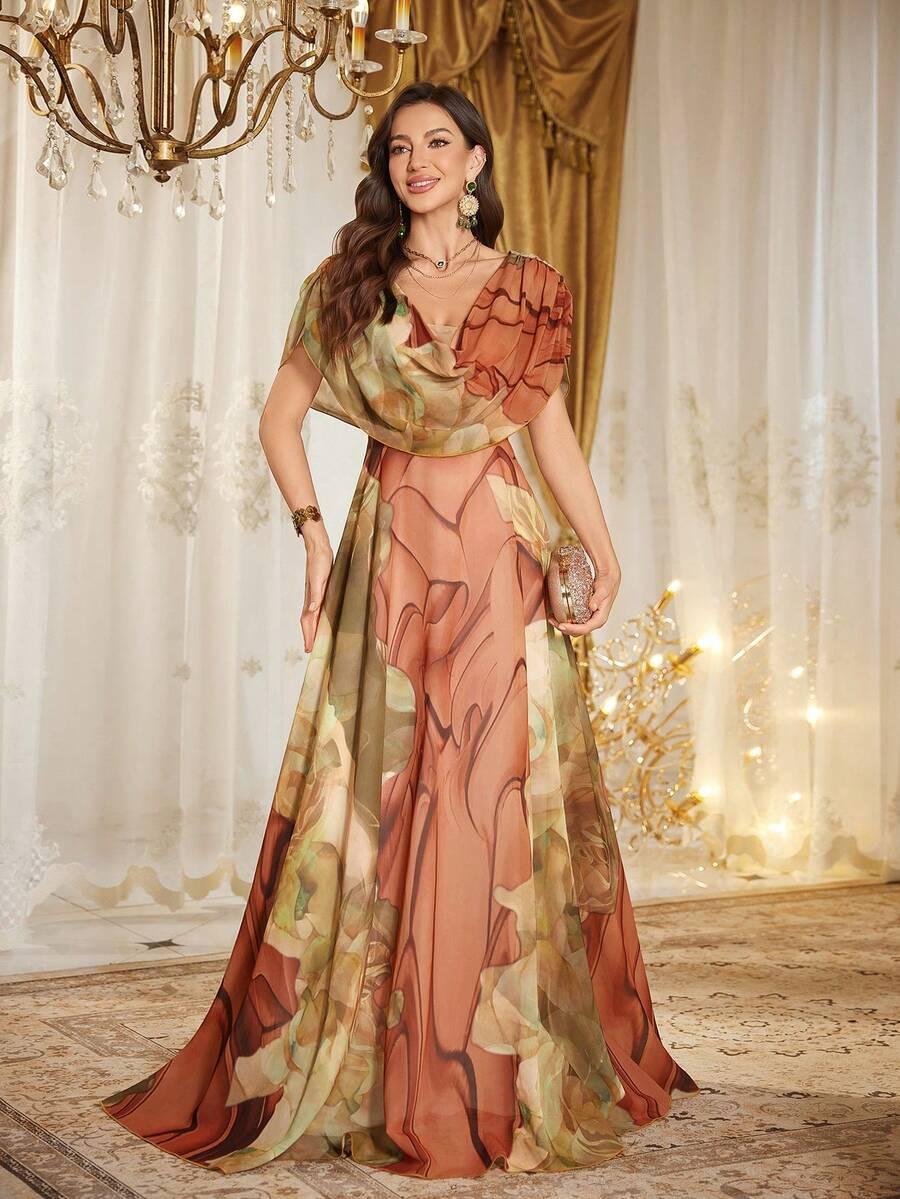 wielokolorowa sukienka maxi 