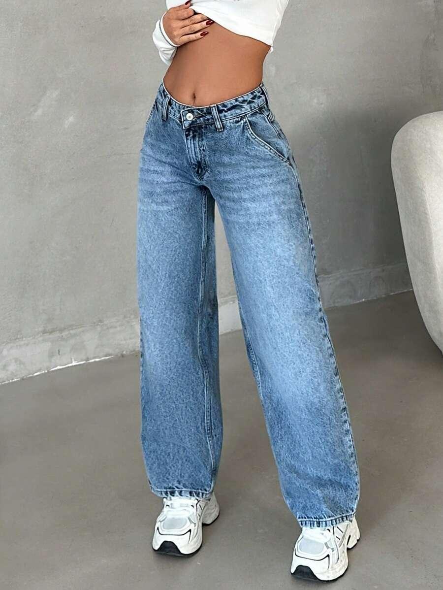 SPODNIE JEANS PROSTA NOGAWKA 