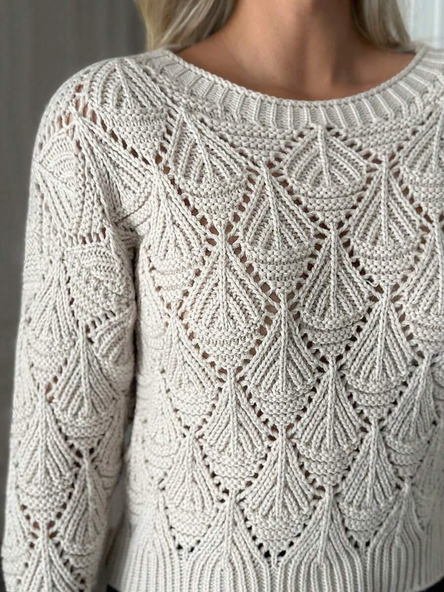 BEŻOWY SWETER DŁUGI RĘKAW
