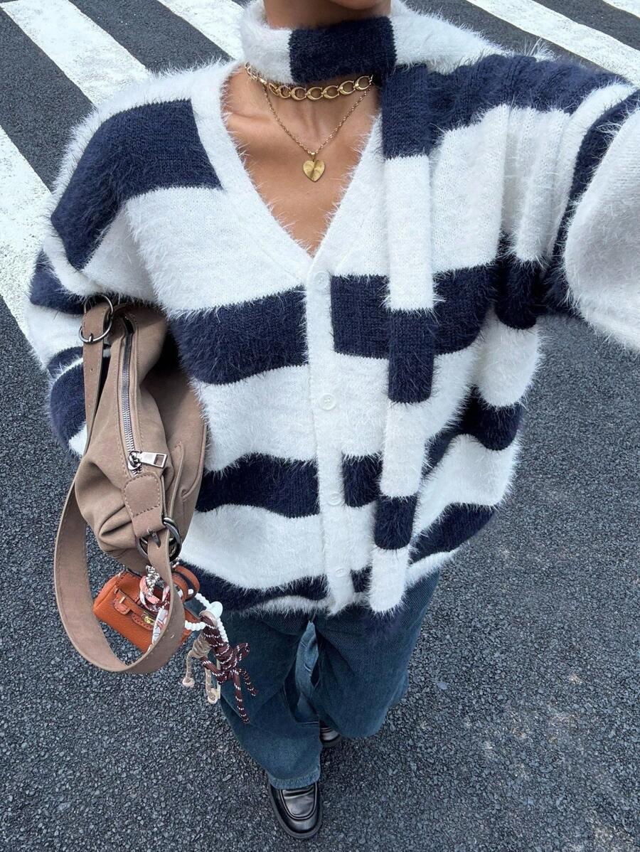 DZIANINOWY SWETER SZALIK ZESTAW
