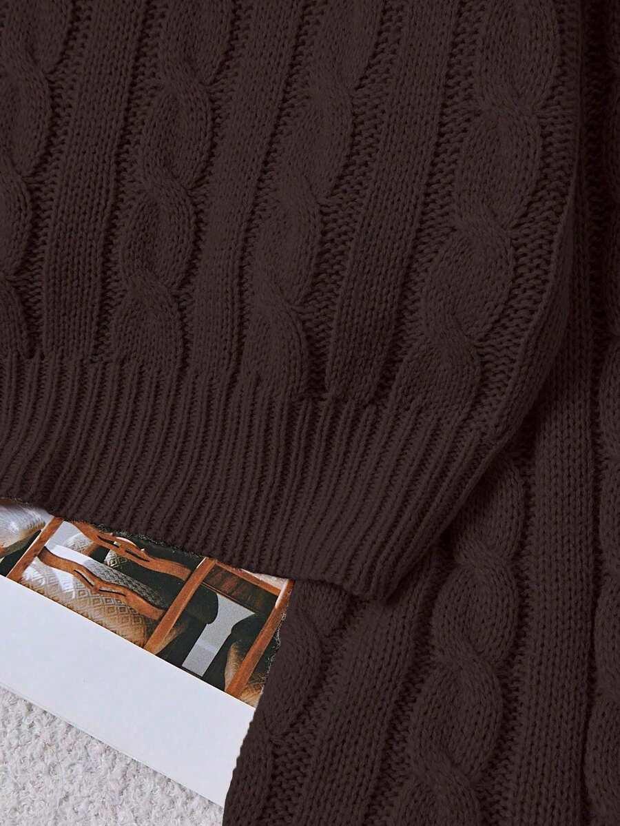 brązowy sweter długi rękaw